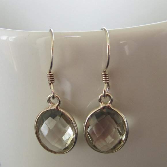 Green Amethyst and Sterling Silver Earrings - Picture 3 of 7